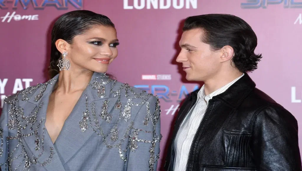 Zendaya and Tom Holland attending the Spider-Man No Way Home photocall in London